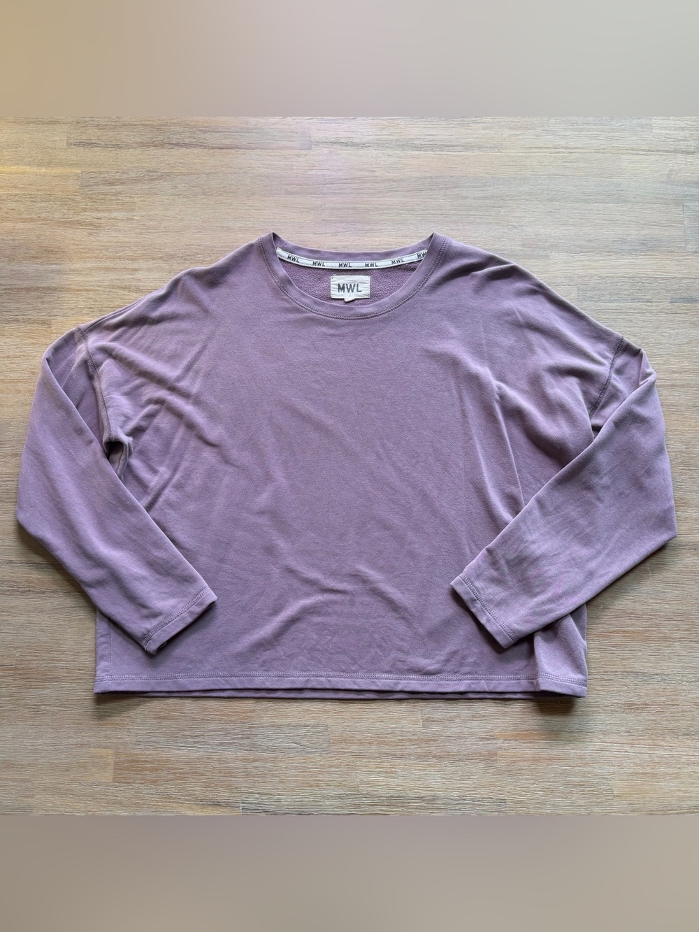 MWL | Cozy Long Sleeve Boxy Tee | M | Dusty Mauve